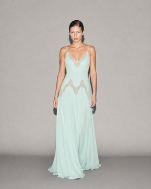 Selene Dress Baby Blue, vista frontale #BabyBlue