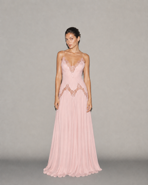 Selene Dress Baby Pink, vista frontale #BabyPink