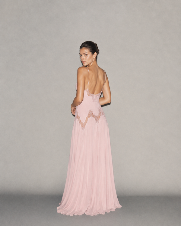 Selene Dress Baby Pink, vista posteriore #BabyPink