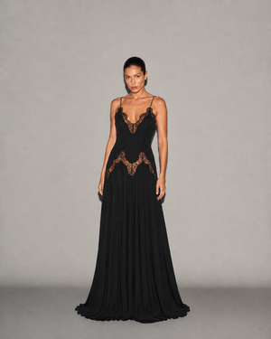 Selene Dress Black Onyx, vista frontale #BlackOnyx