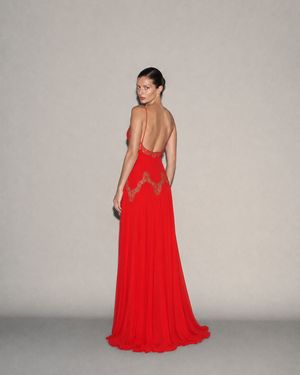 Selene Dress Cherry Red, vista posteriore #CherryRed