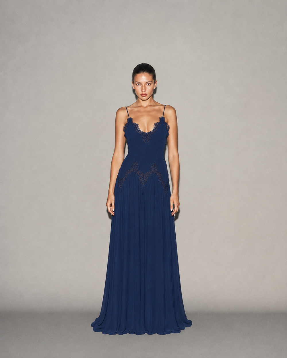Selene Dress Night Blue, vista frontale #NightBlue